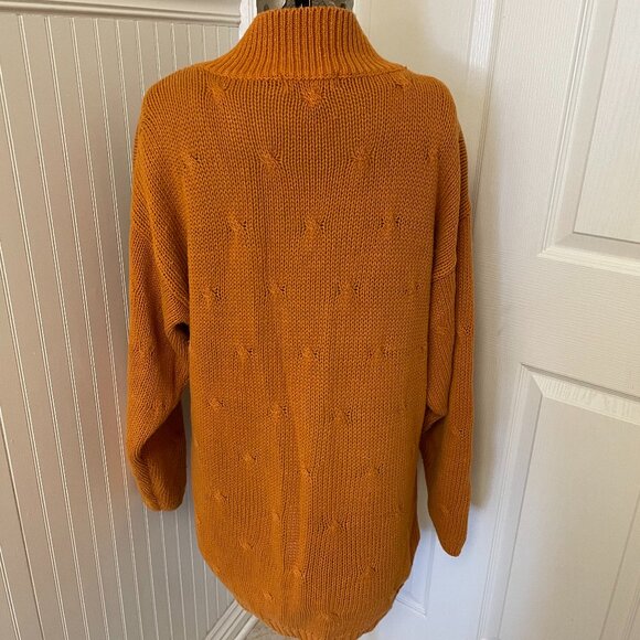 VTG BURNT ORANGE RAMIE AND COTTON LONG SWEATER SIZE M BY CHRISTIE & JILL - Picture 4 of 9